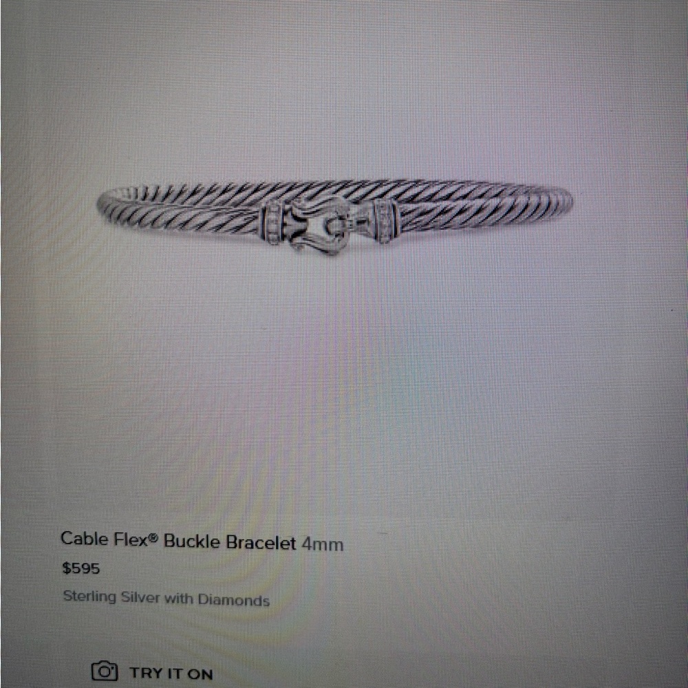 David Yurman Sterling Silver Cable Bracelet with Diamonds